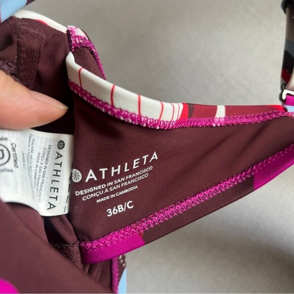 Athleta Square Neck Floral Tankini Swim Top/ Bottom Sz M - Picture 6 of 14